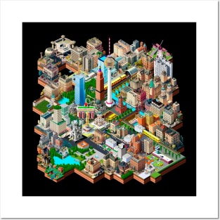 Berlin, Germany Retro Vintage Video Game Pixel City Map Posters and Art